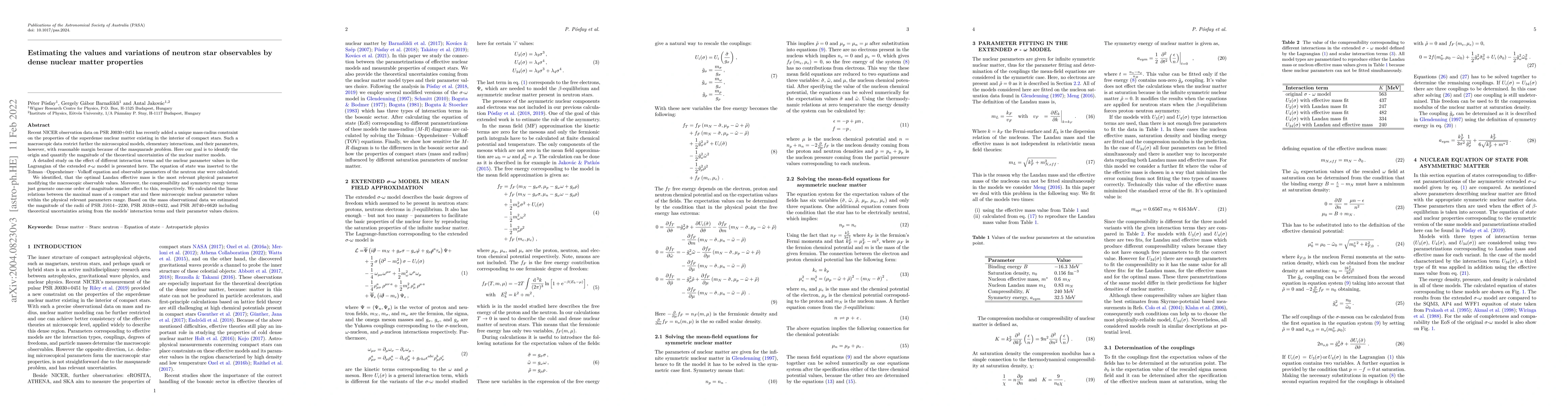 Thumbnail for Estimating the values and variations of neutron star observables by
  dense nuclear matter properties