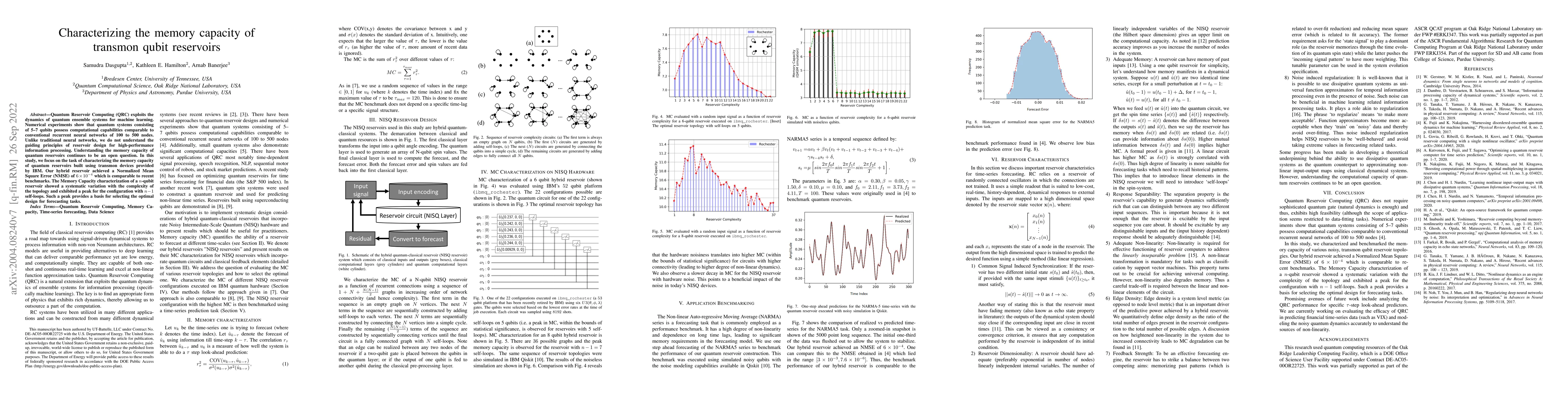 Thumbnail for Characterizing the memory capacity of transmon qubit reservoirs