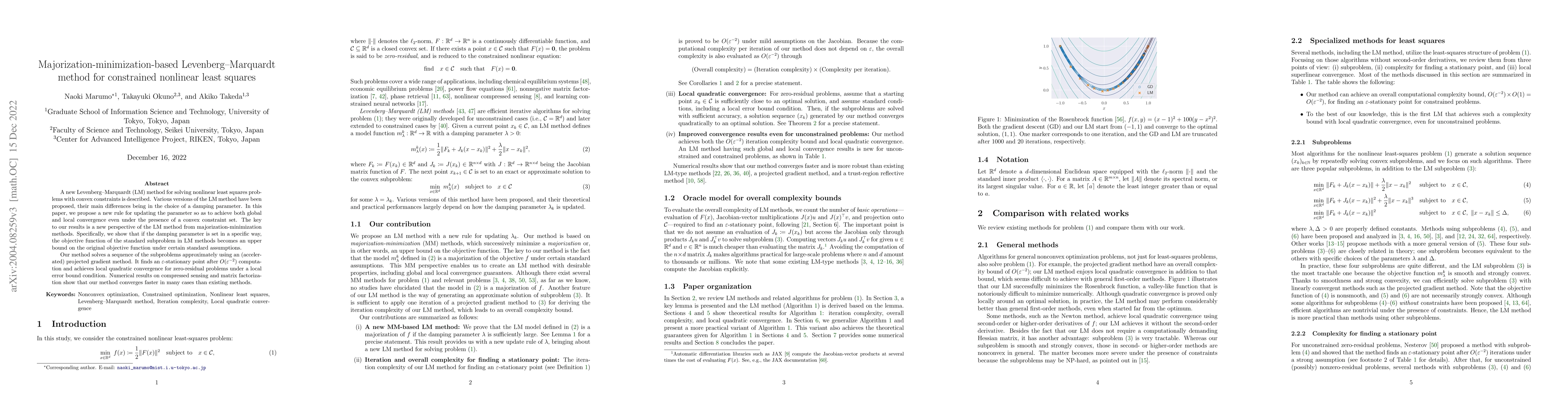 Thumbnail for Majorization-Minimization-Based Levenberg--Marquardt Method for
  Constrained Nonlinear Least Squares