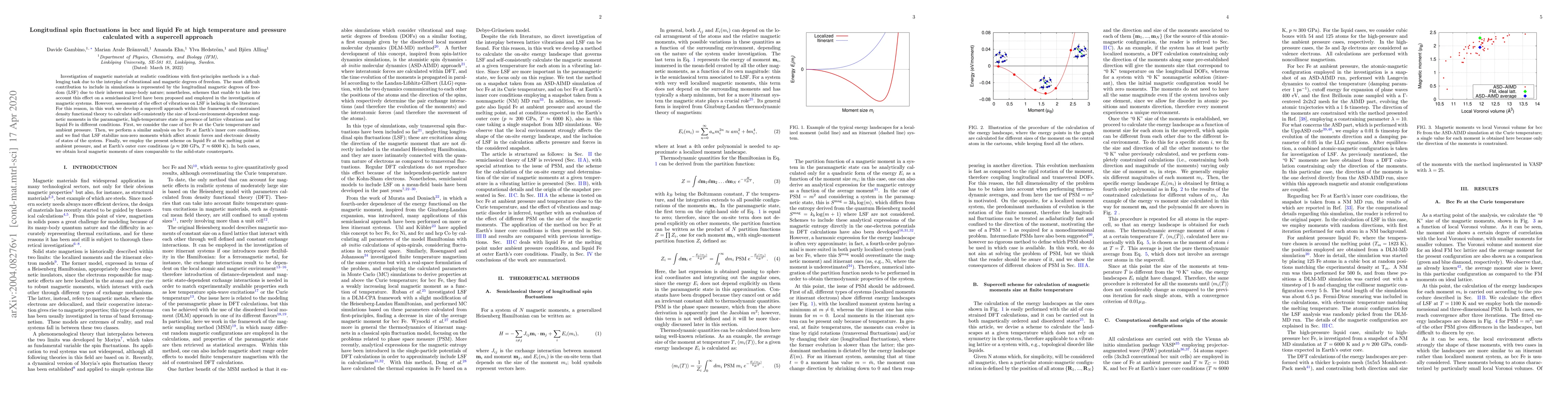 Thumbnail for Longitudinal spin fluctuations in bcc and liquid Fe at high temperature
  and pressure calculated with a supercell approach