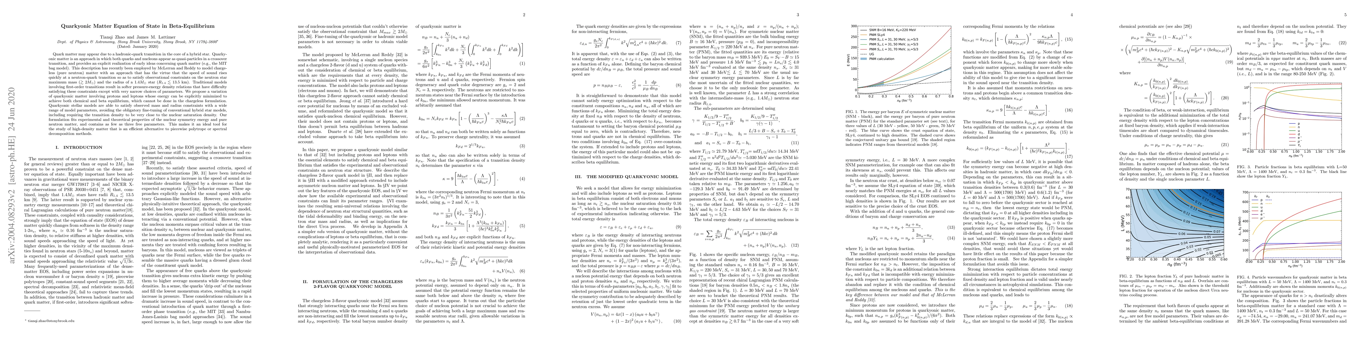 Thumbnail for Quarkyonic Matter Equation of State in Beta-Equilibrium