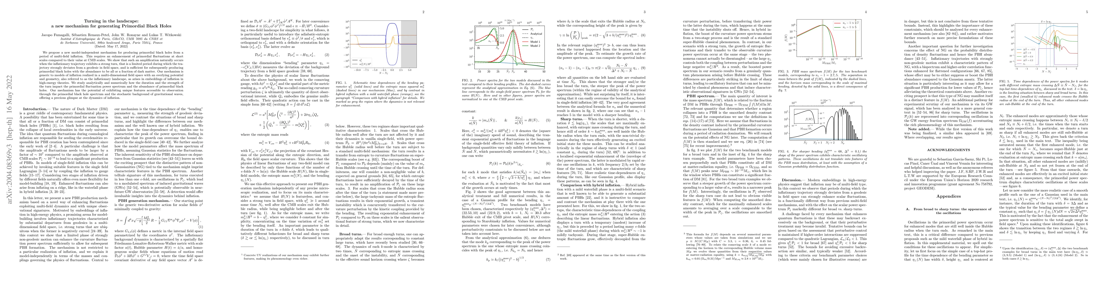 Thumbnail for Turning in the landscape: a new mechanism for generating Primordial
  Black Holes