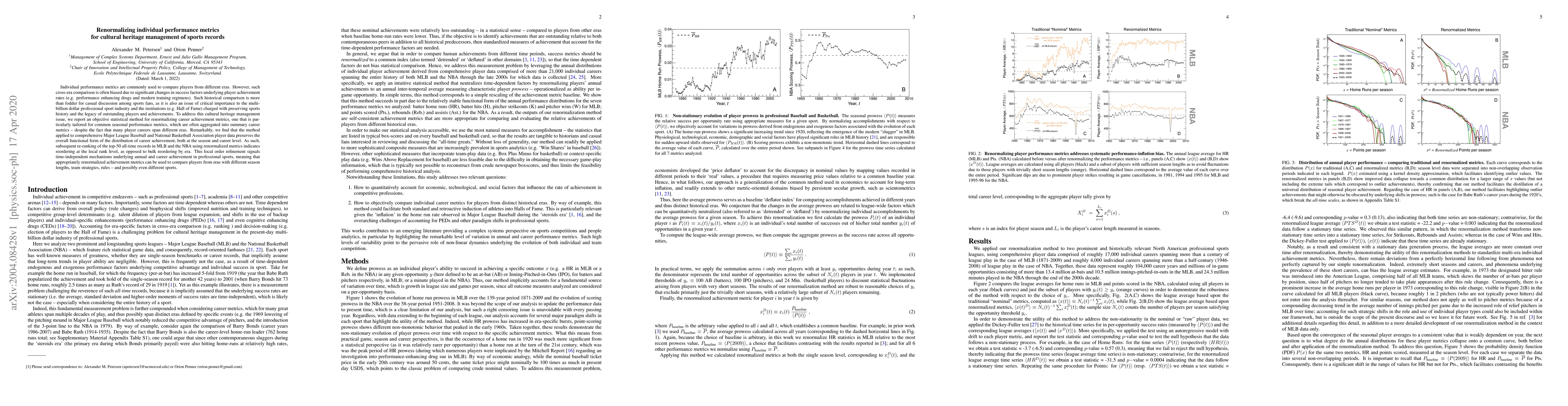Thumbnail for Renormalizing individual performance metrics for cultural heritage
  management of sports records