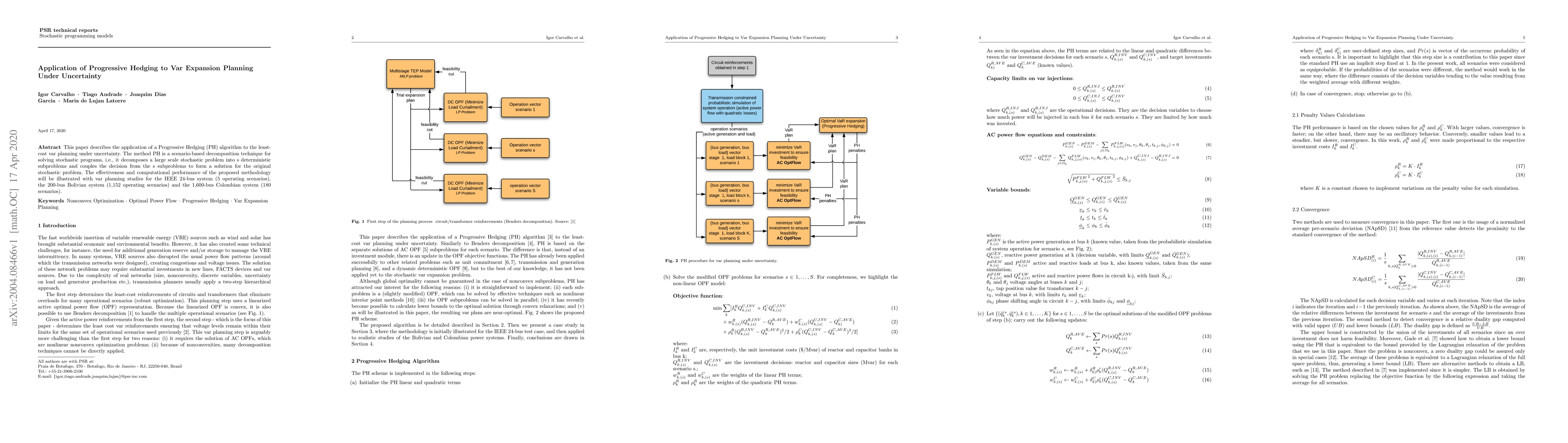 Thumbnail for Application of Progressive Hedging to Var Expansion Planning Under
  Uncertainty