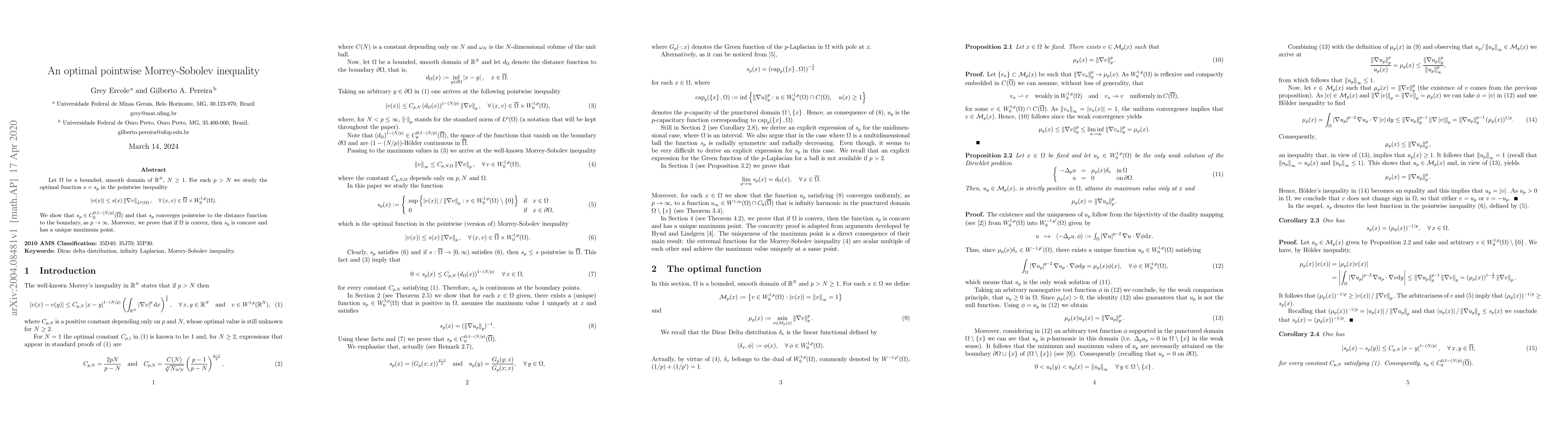 Thumbnail for An optimal pointwise Morrey-Sobolev inequality