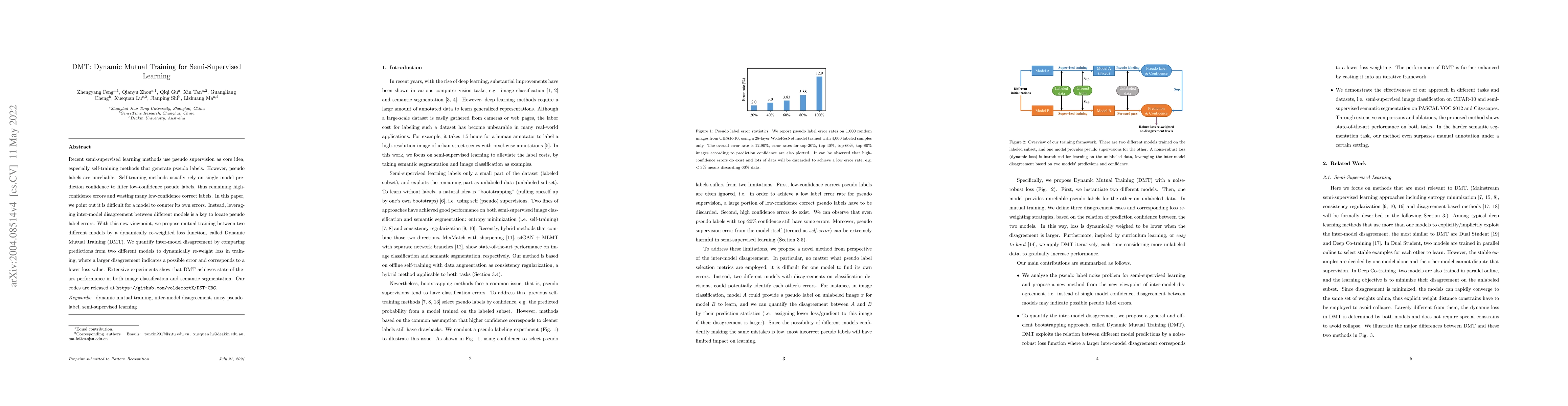 Thumbnail for DMT: Dynamic Mutual Training for Semi-Supervised Learning