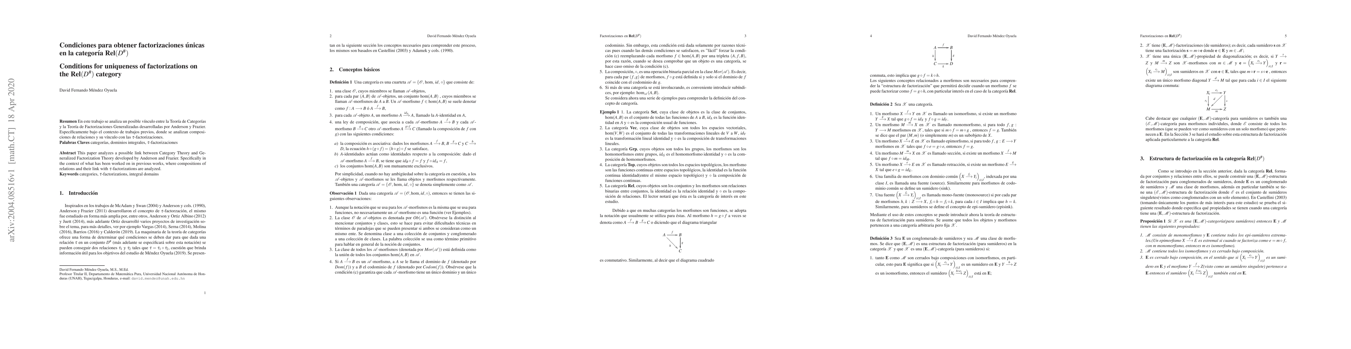 Thumbnail for Conditions for uniqueness of factorizations on the Rel$(D^\#)$ category