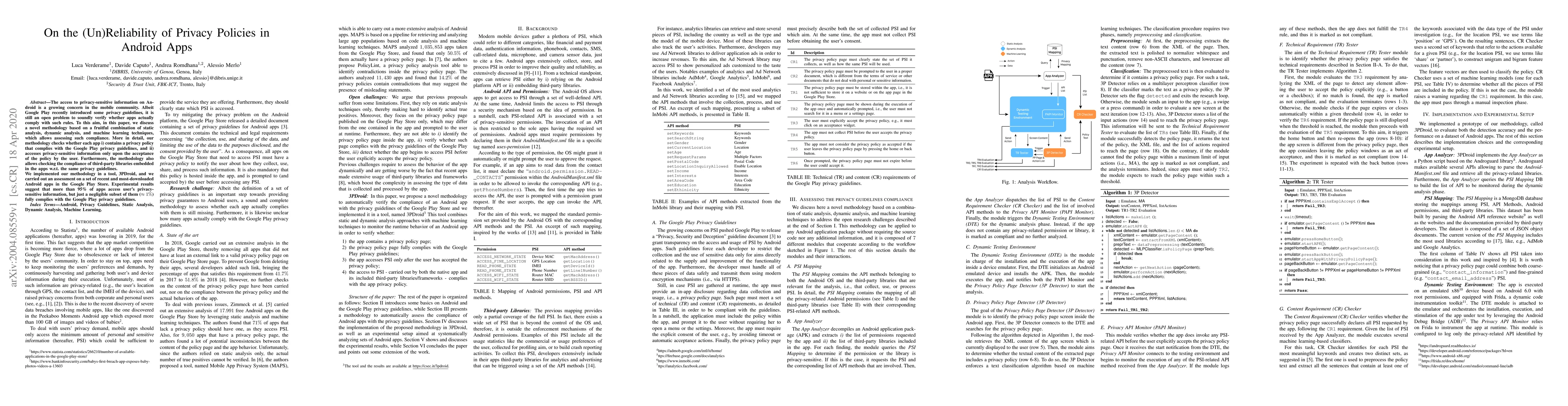 Thumbnail for On the (Un)Reliability of Privacy Policies in Android Apps