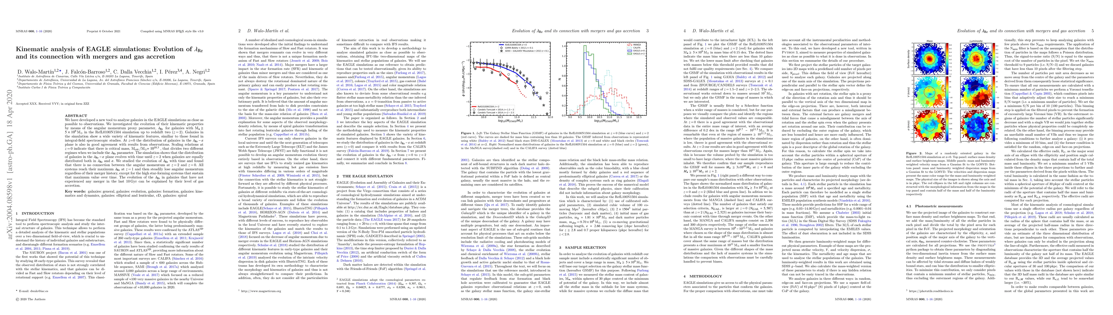 Thumbnail for Kinematic analysis of EAGLE simulations: Evolution of ${\lambda}_{Re}$
  and its connection with mergers and gas accretion
