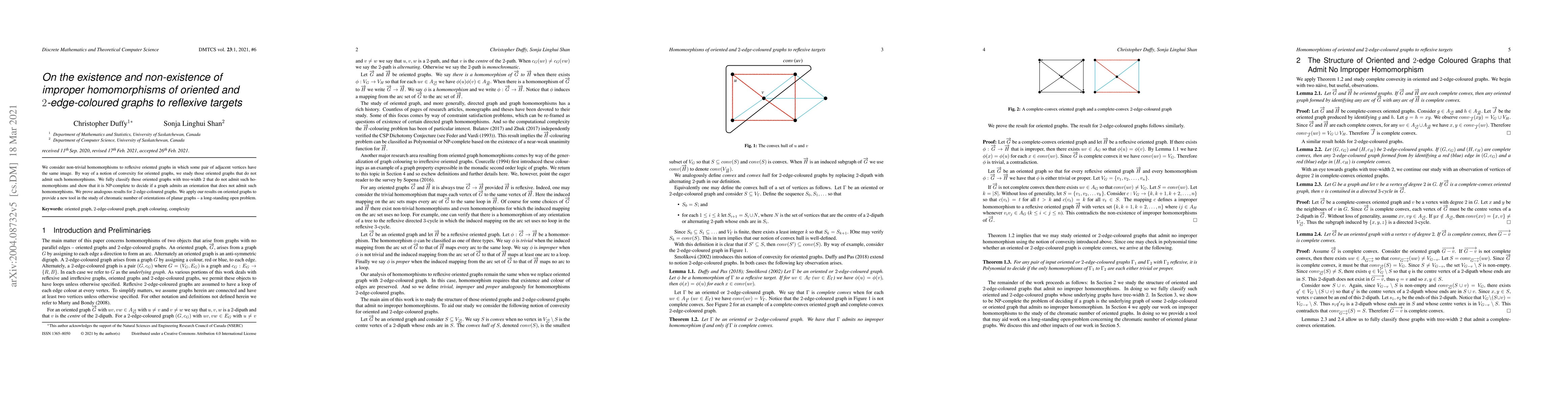 Thumbnail for On the existence and non-existence of improper homomorphisms of oriented
  and $2$-edge-coloured graphs to reflexive targets