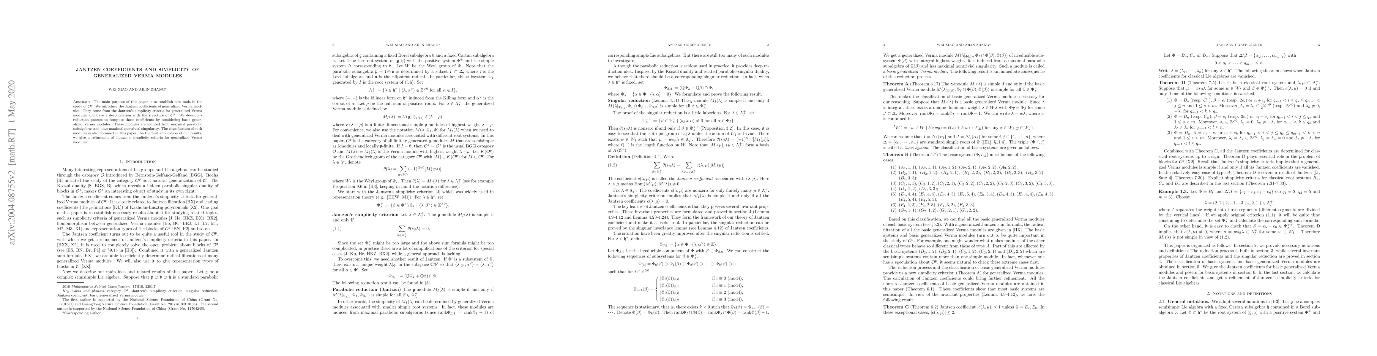 Thumbnail for Jantzen coefficients and simplicity of generalized Verma modules