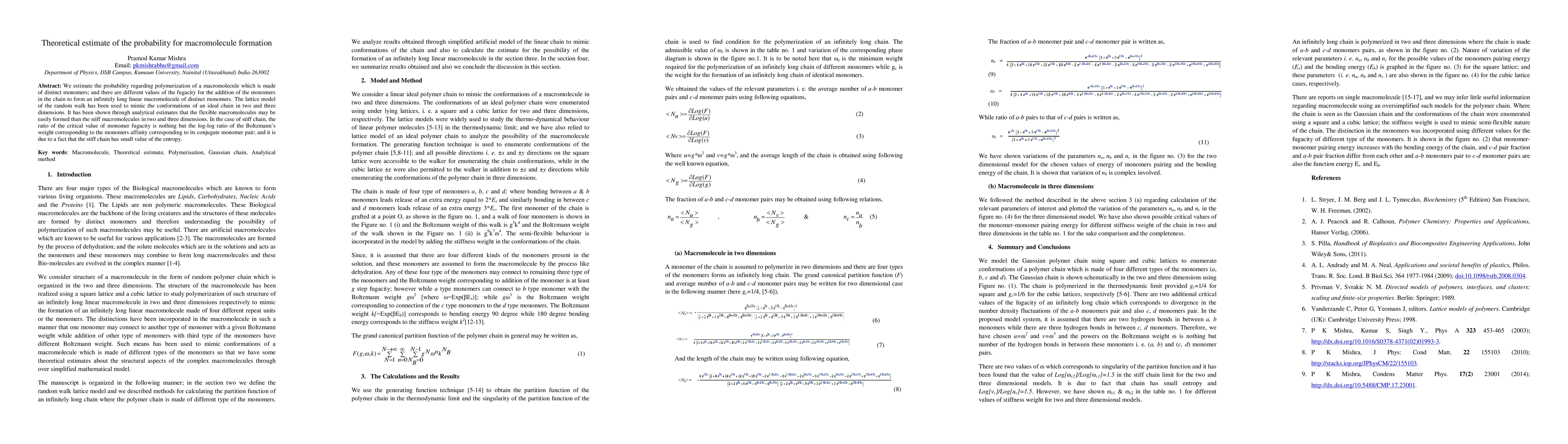 Thumbnail for Theoretical estimate of the probability for macromolecule formation