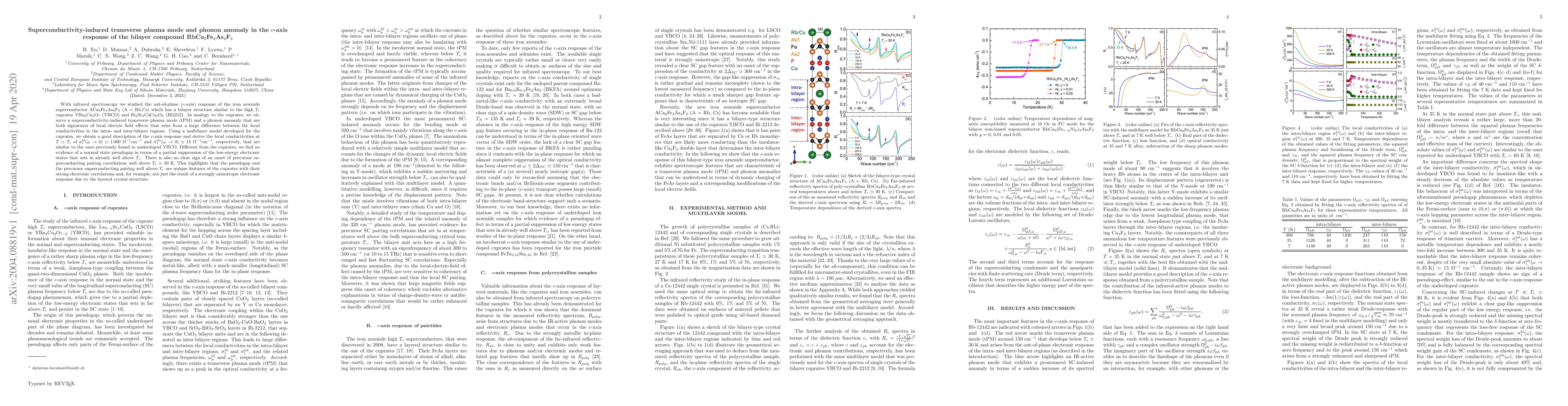 Thumbnail for Superconductivity-induced transverse plasma mode and phonon anomaly in
  the $c$-axis response of the bilayer compound RbCa$_2$Fe$_4$As$_4$F$_2$