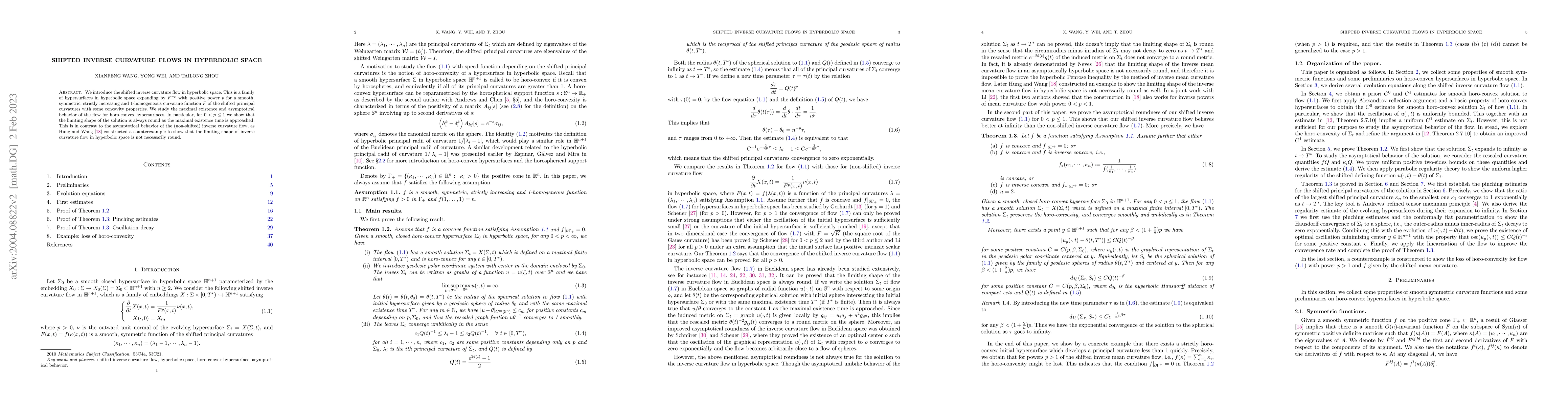 Thumbnail for Shifted inverse curvature flows in hyperbolic space