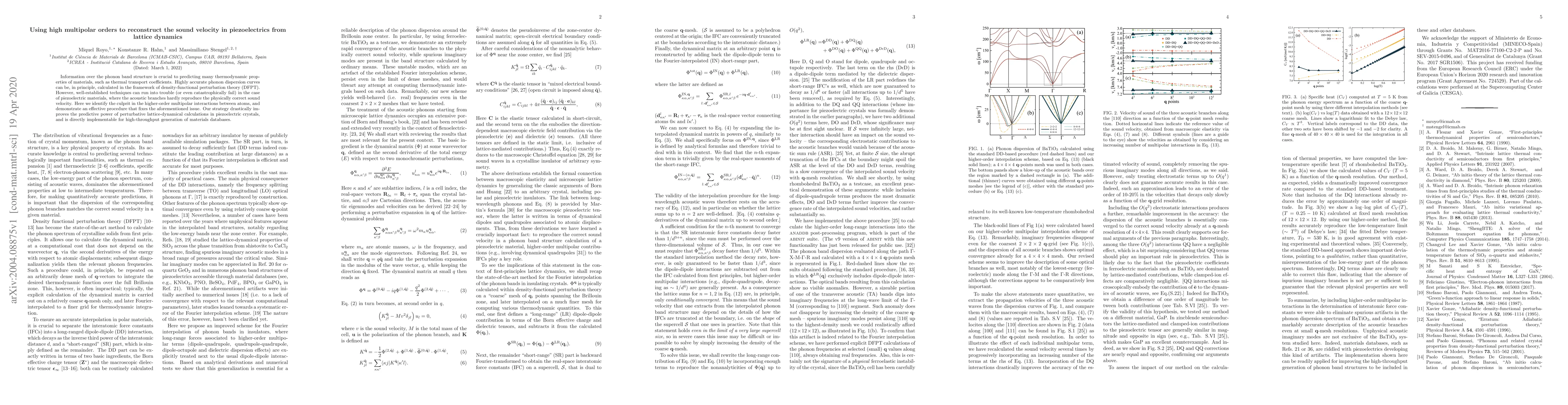 Thumbnail for Using high multipolar orders to reconstruct the sound velocity in
  piezoelectrics from lattice dynamics