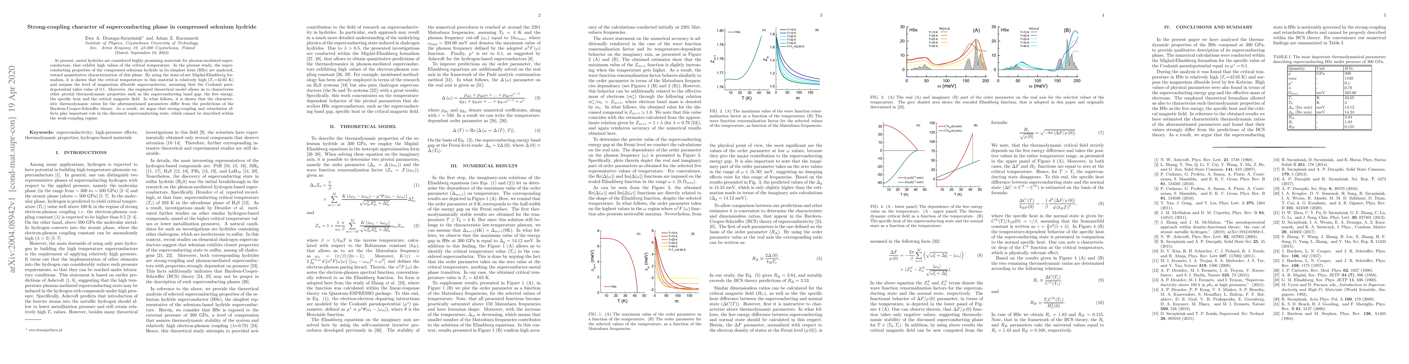 Thumbnail for Strong-coupling character of superconducting phase in compressed
  selenium hydride