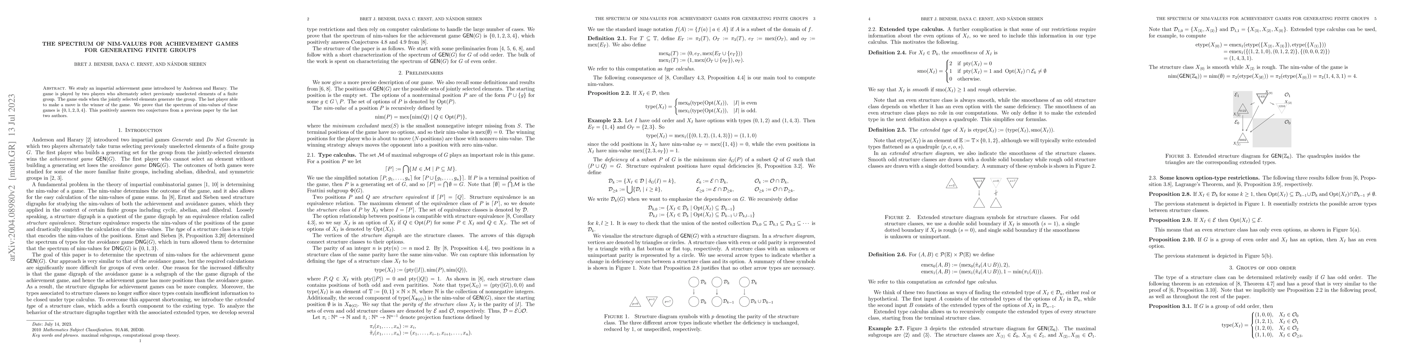 Thumbnail for The spectrum of nim-values for achievement games for generating finite
  groups