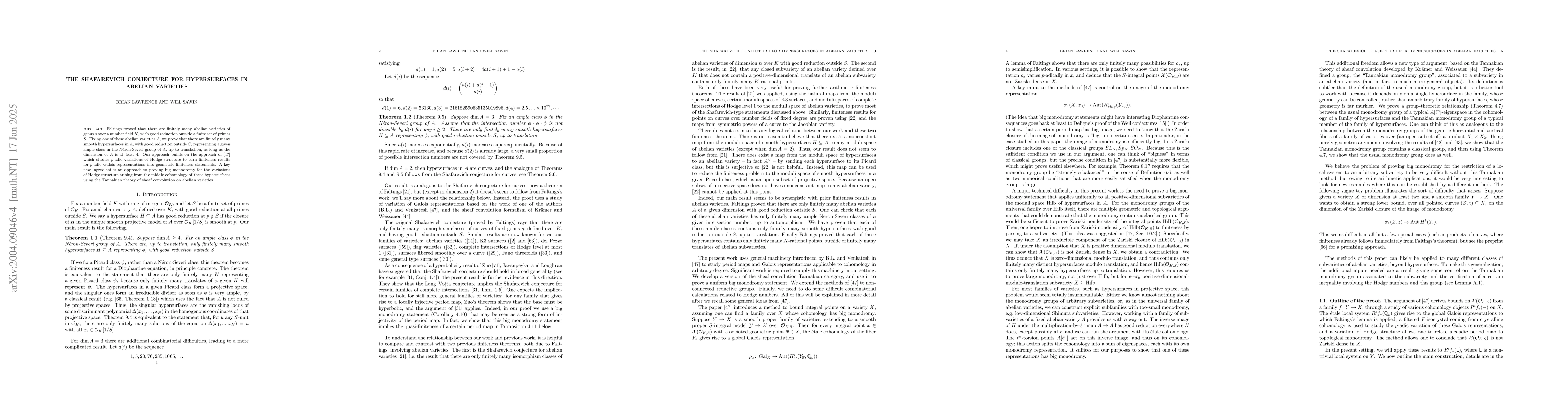 Thumbnail for The Shafarevich conjecture for hypersurfaces in abelian varieties