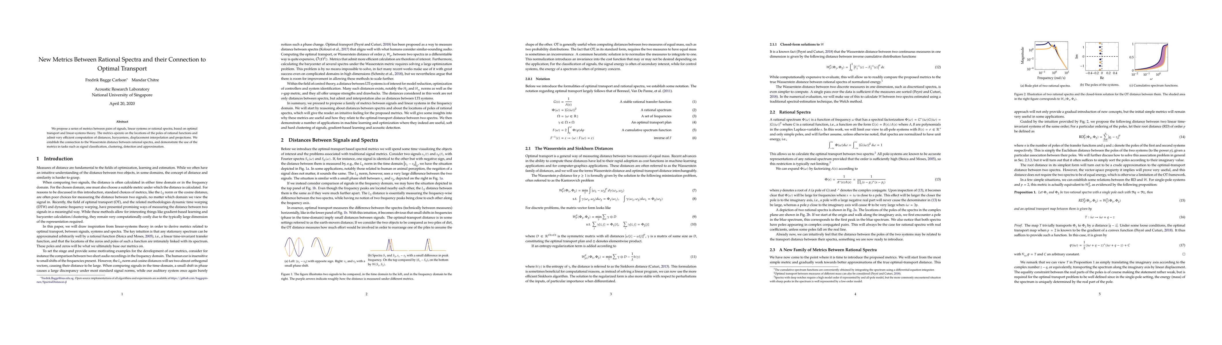Thumbnail for New Metrics Between Rational Spectra and their Connection to Optimal
  Transport