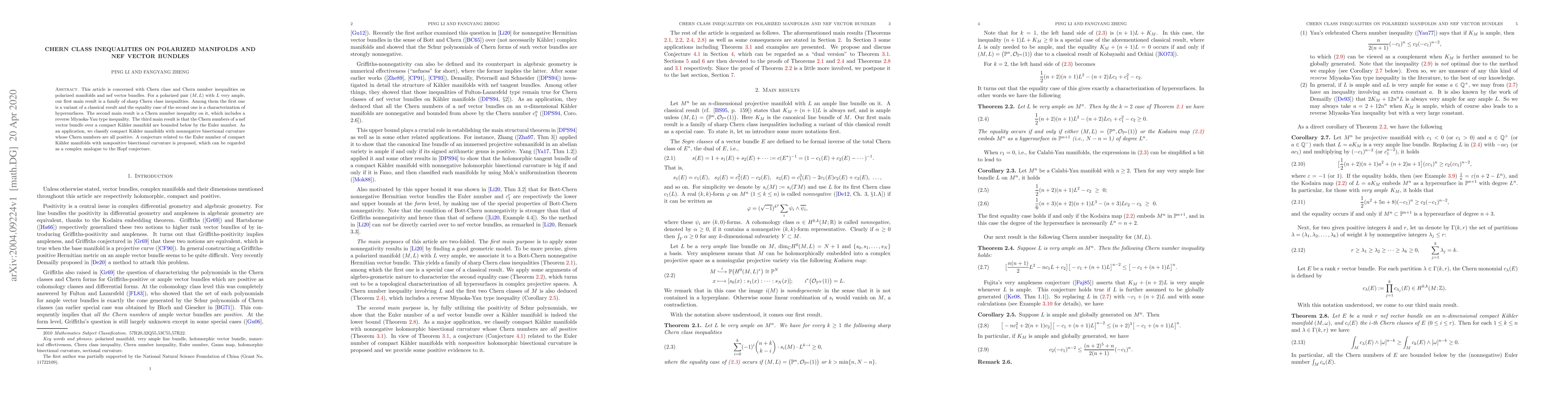 Thumbnail for Chern class inequalities on polarized manifolds and nef vector bundles