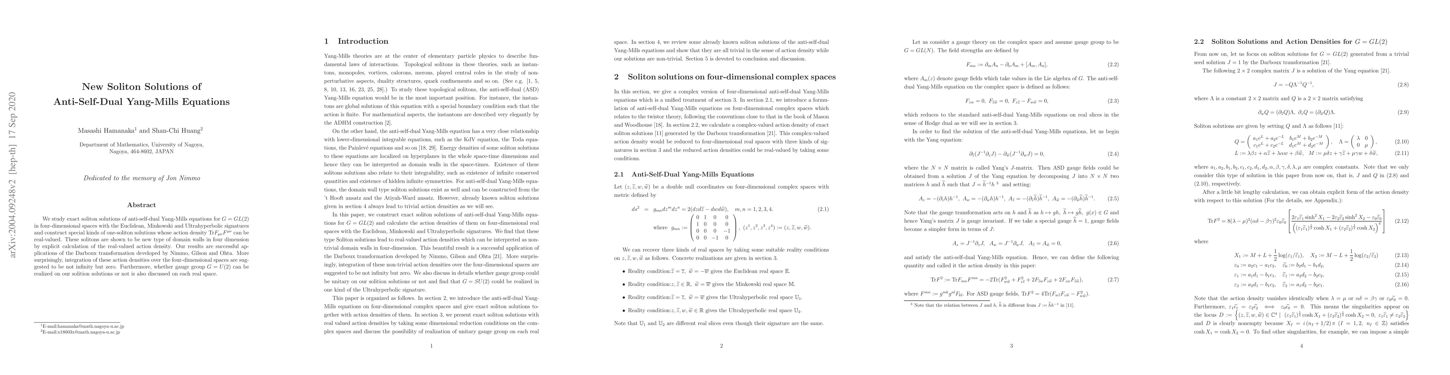 Thumbnail for New Soliton Solutions of Anti-Self-Dual Yang-Mills equations