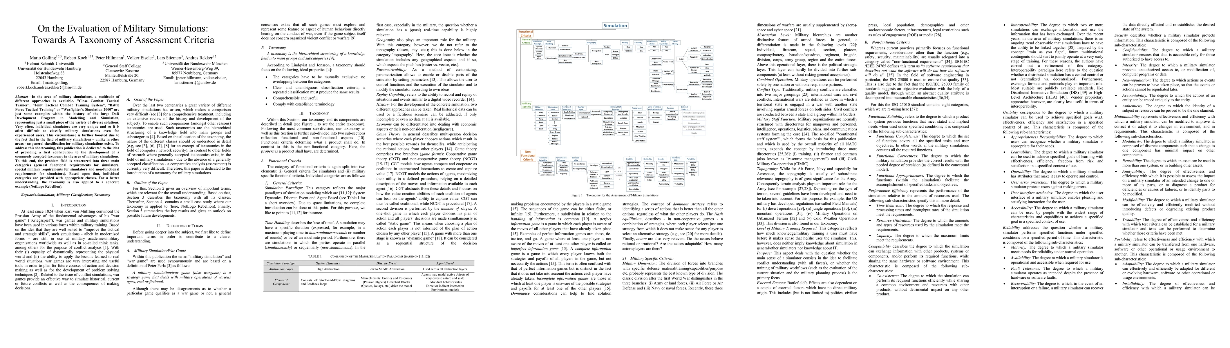Thumbnail for On the Evaluation of Military Simulations: Towards A Taxonomy of
  Assessment Criteria