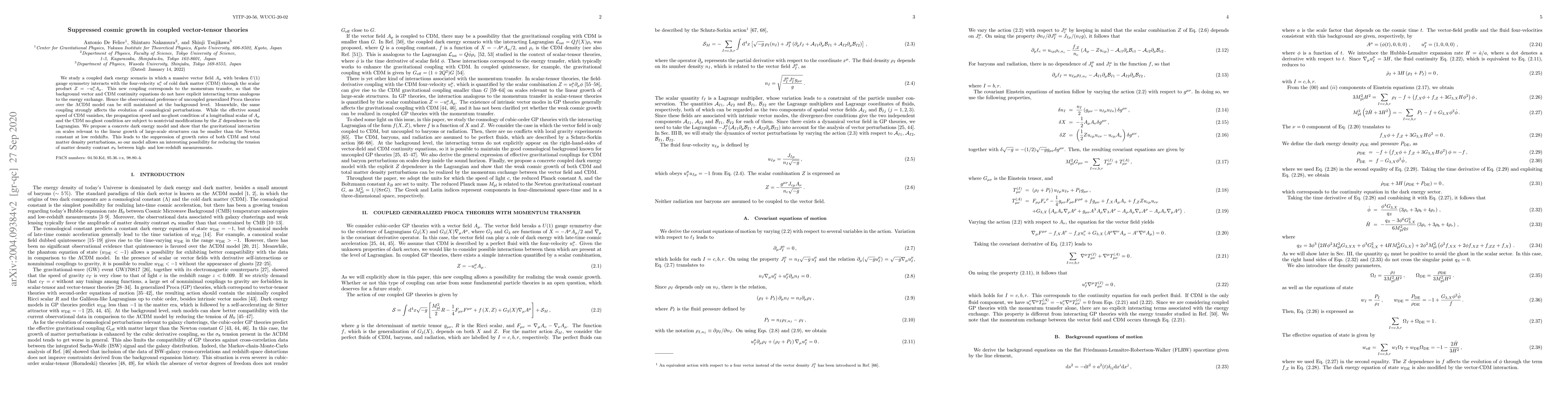 Thumbnail for Suppressed cosmic growth in coupled vector-tensor theories