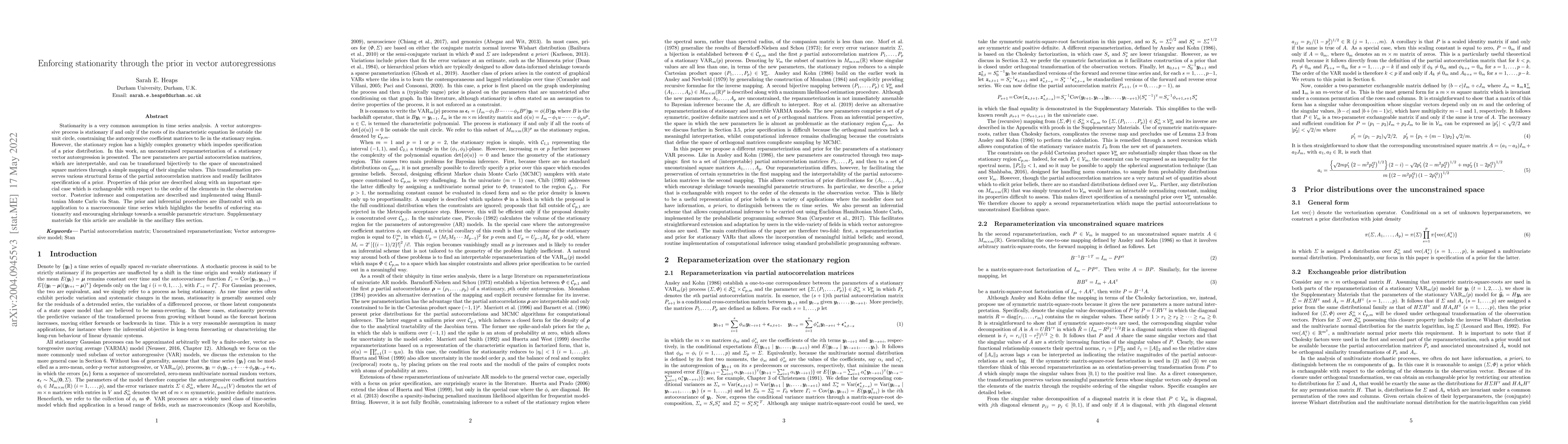 Thumbnail for Enforcing stationarity through the prior in vector autoregressions