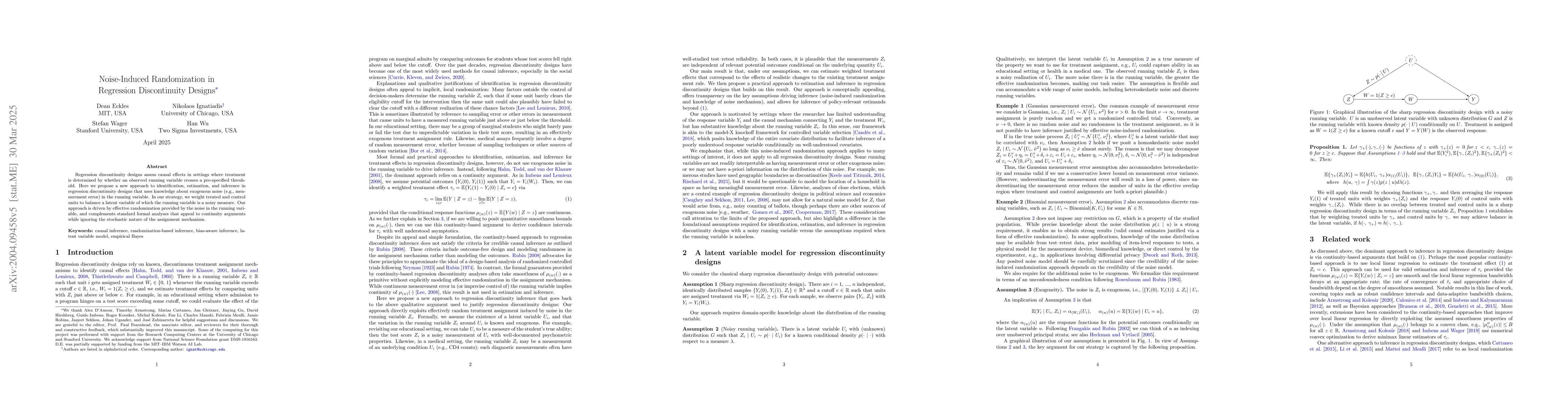 Thumbnail for Noise-Induced Randomization in Regression Discontinuity Designs