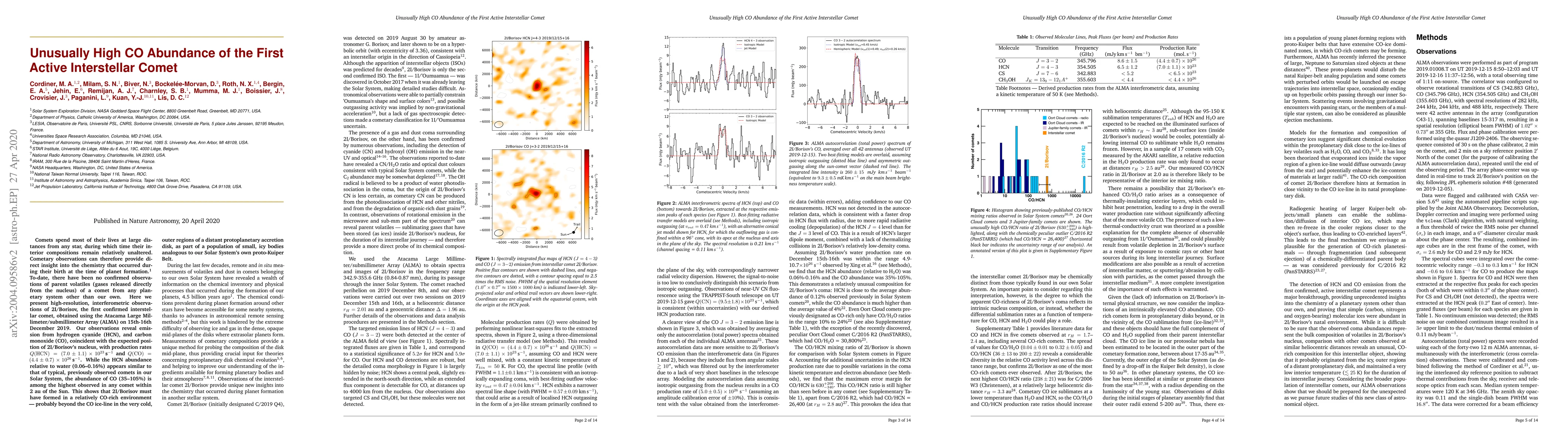 Thumbnail for Unusually High CO Abundance of the First Active Interstellar Comet