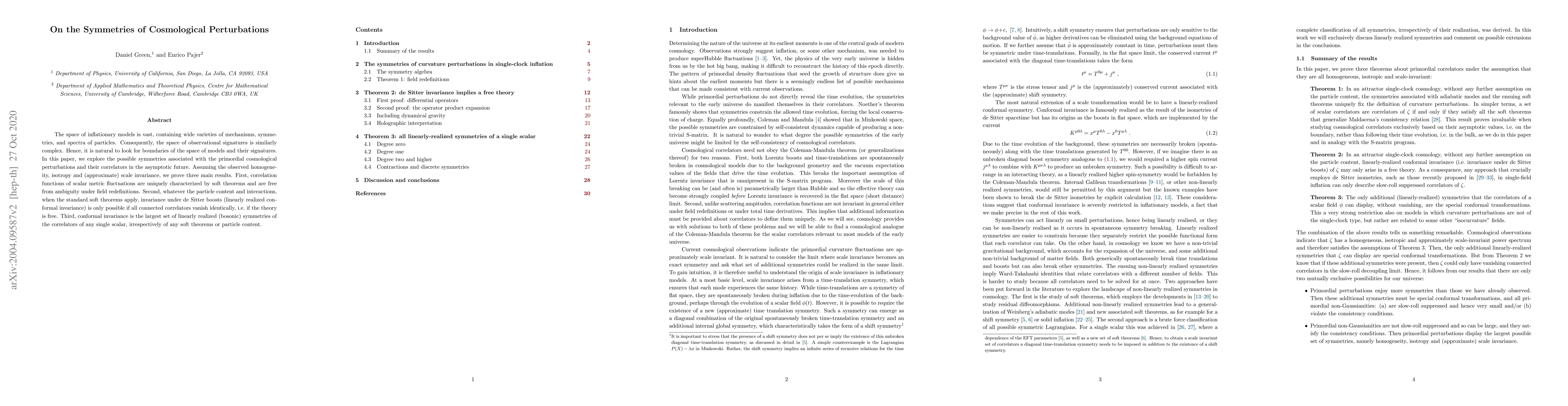 Thumbnail for On the Symmetries of Cosmological Perturbations
