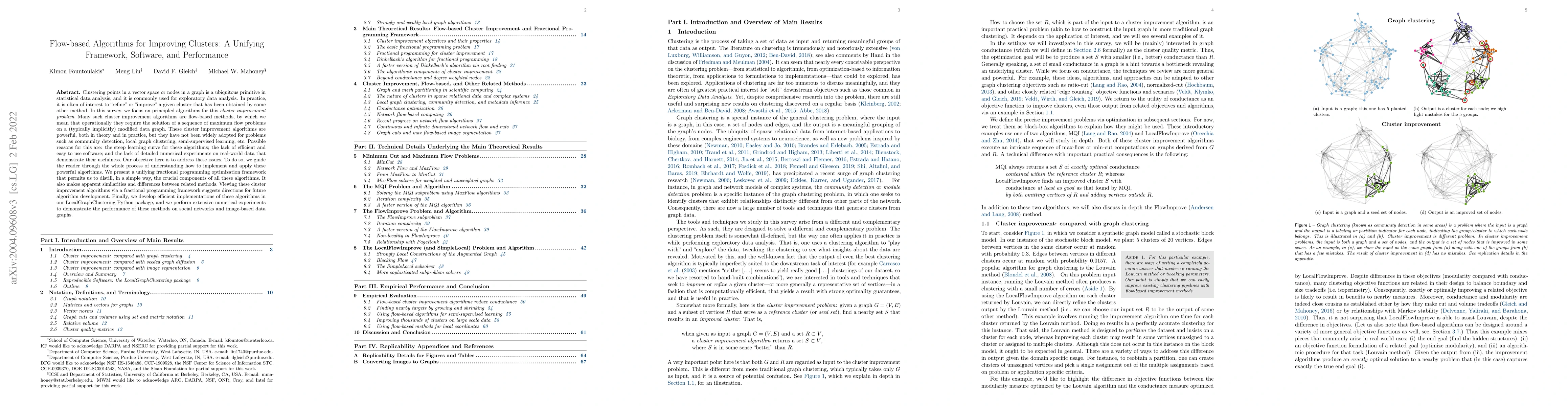 Thumbnail for Flow-based Algorithms for Improving Clusters: A Unifying Framework,
  Software, and Performance