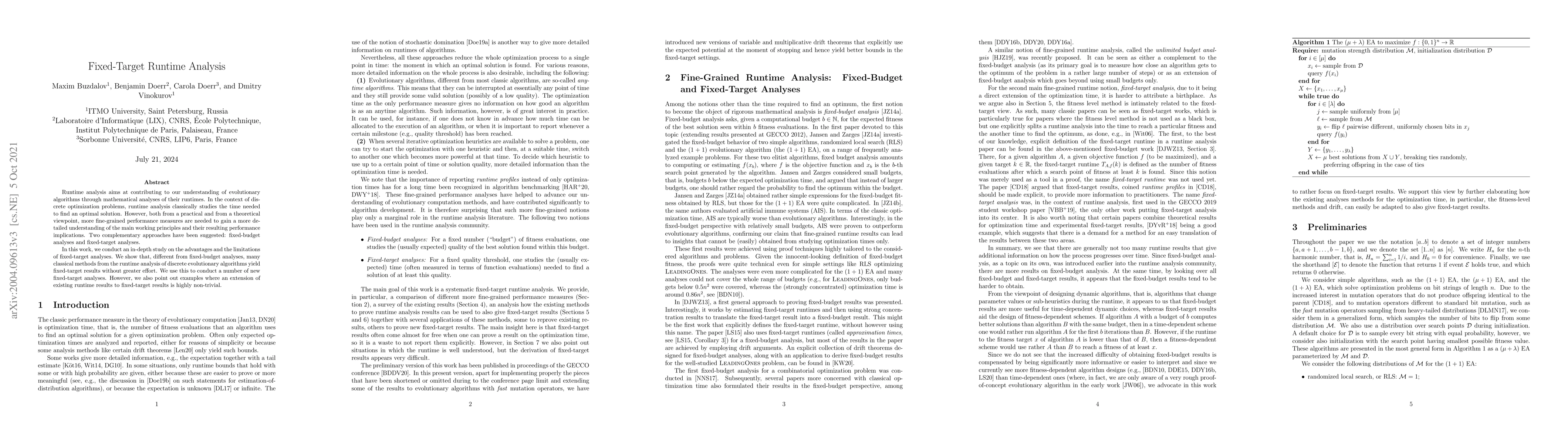 Thumbnail for Fixed-Target Runtime Analysis