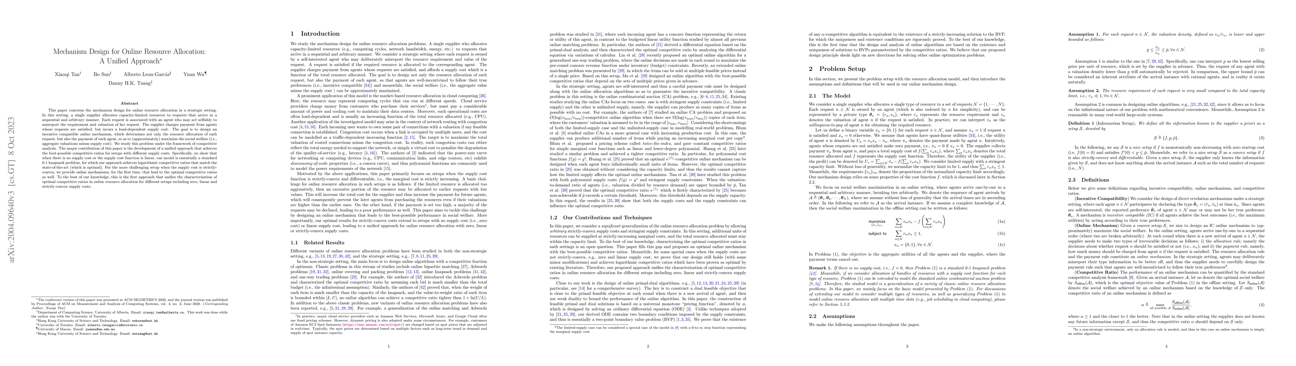 Thumbnail for Mechanism Design for Online Resource Allocation: A Unified Approach