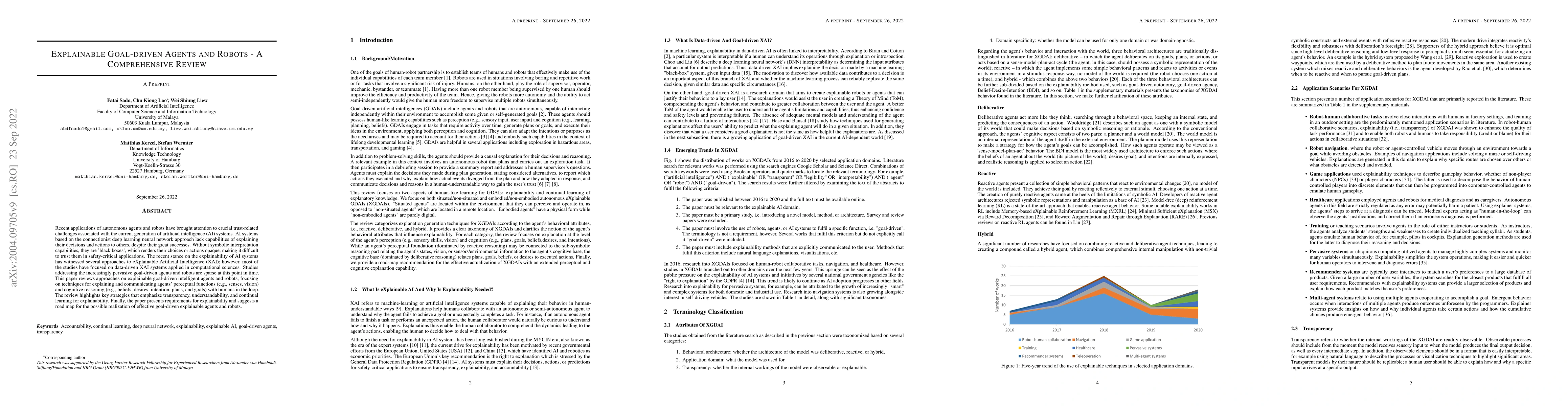 Thumbnail for Explainable Goal-Driven Agents and Robots -- A Comprehensive Review