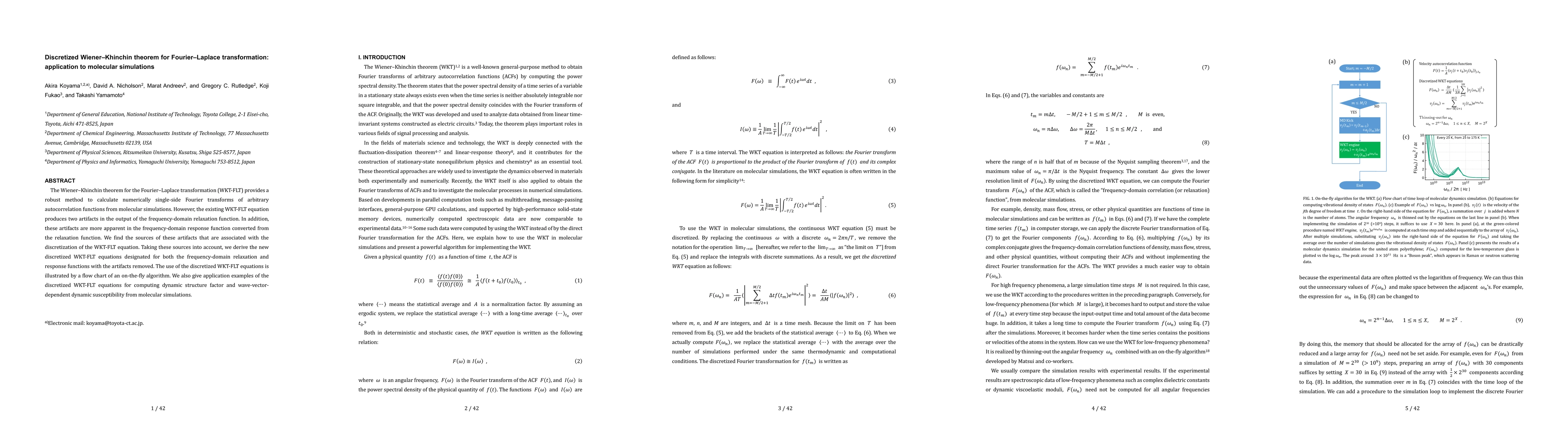 Thumbnail for Discretized Wiener-Khinchin theorem for Fourier-Laplace transformation:
  application to molecular simulations