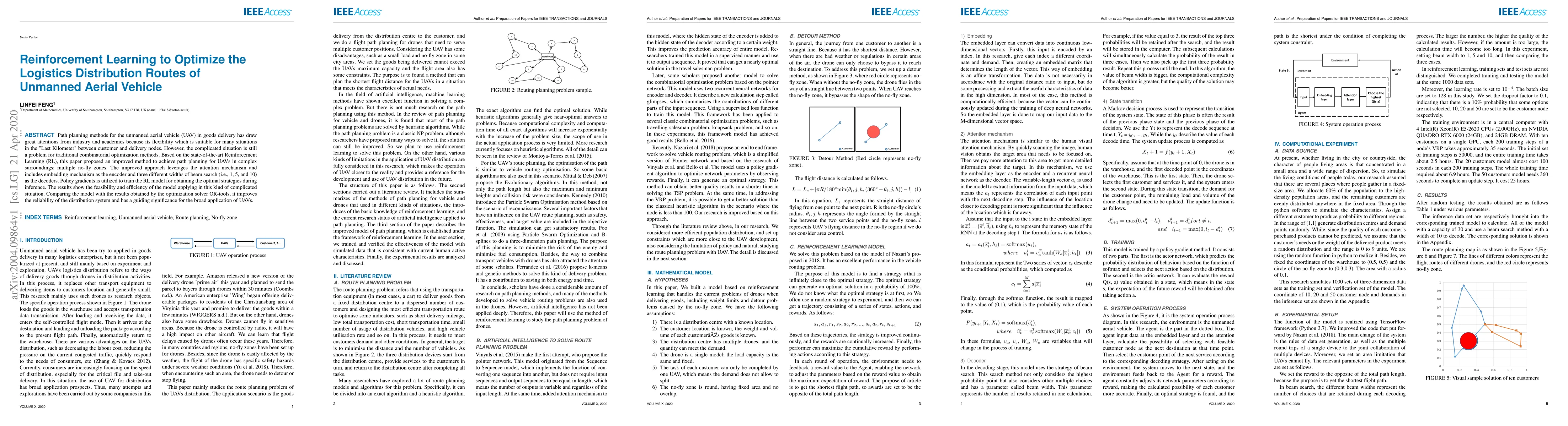 Thumbnail for Reinforcement Learning to Optimize the Logistics Distribution Routes of
  Unmanned Aerial Vehicle