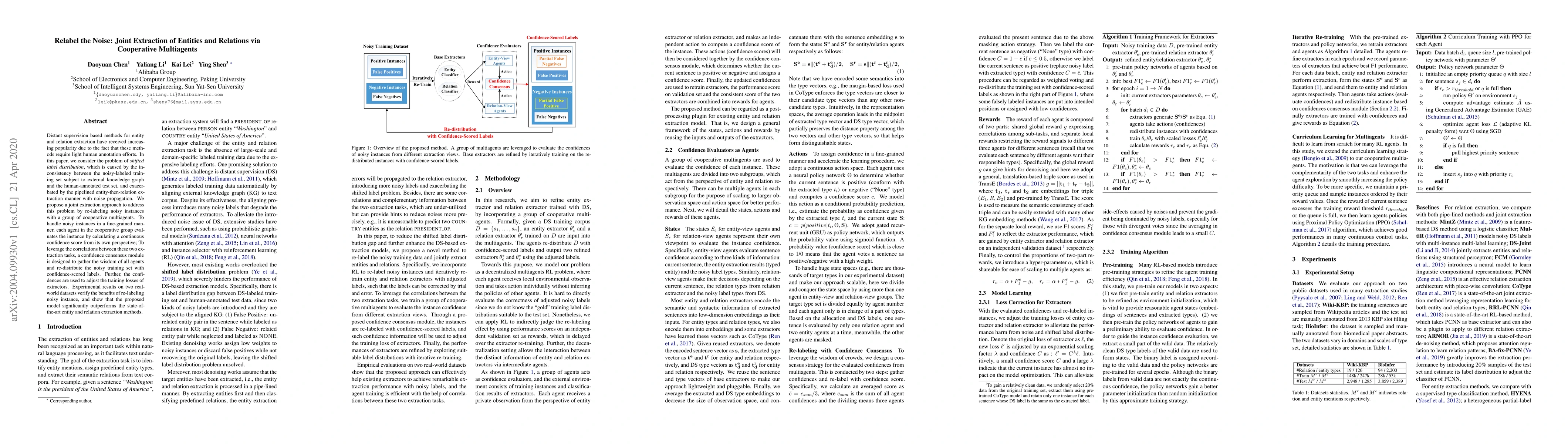 Thumbnail for Relabel the Noise: Joint Extraction of Entities and Relations via
  Cooperative Multiagents
