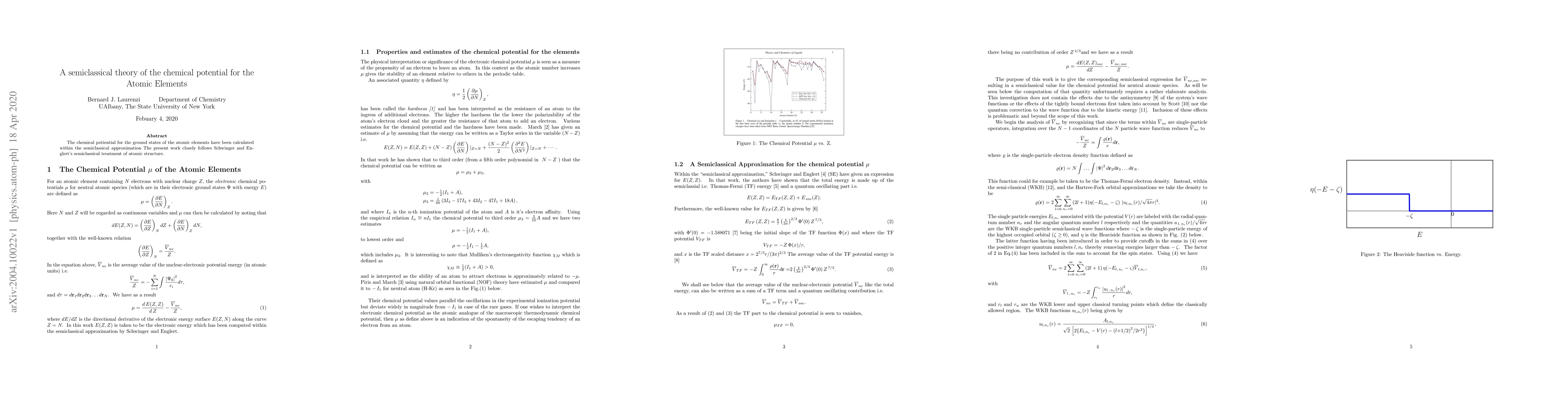 Thumbnail for A semiclassical theory of the chemical potential for the Atomic Elements