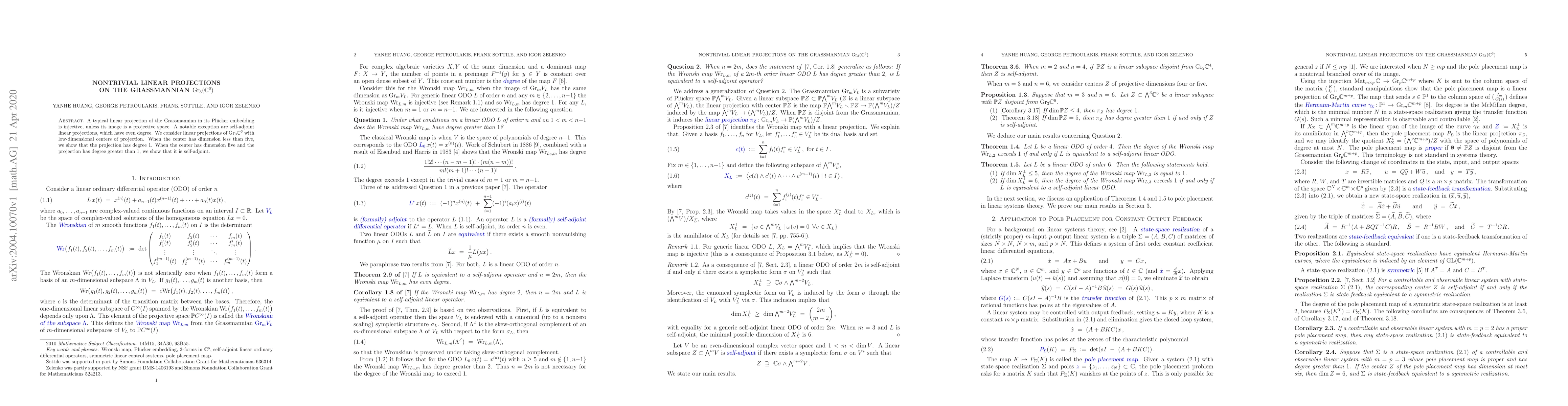 Thumbnail for Nontrivial linear projections of the Grassmannian Gr_3(C^6)