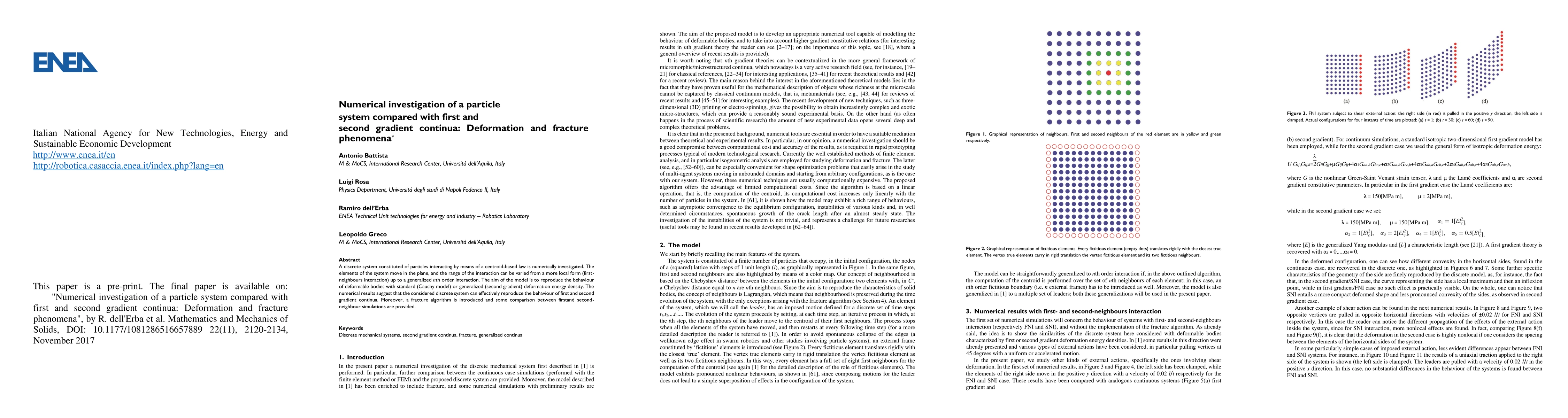 Thumbnail for Numerical investigation of a particle system compared with first and
  second gradient continua: Deformation and fracture phenomena