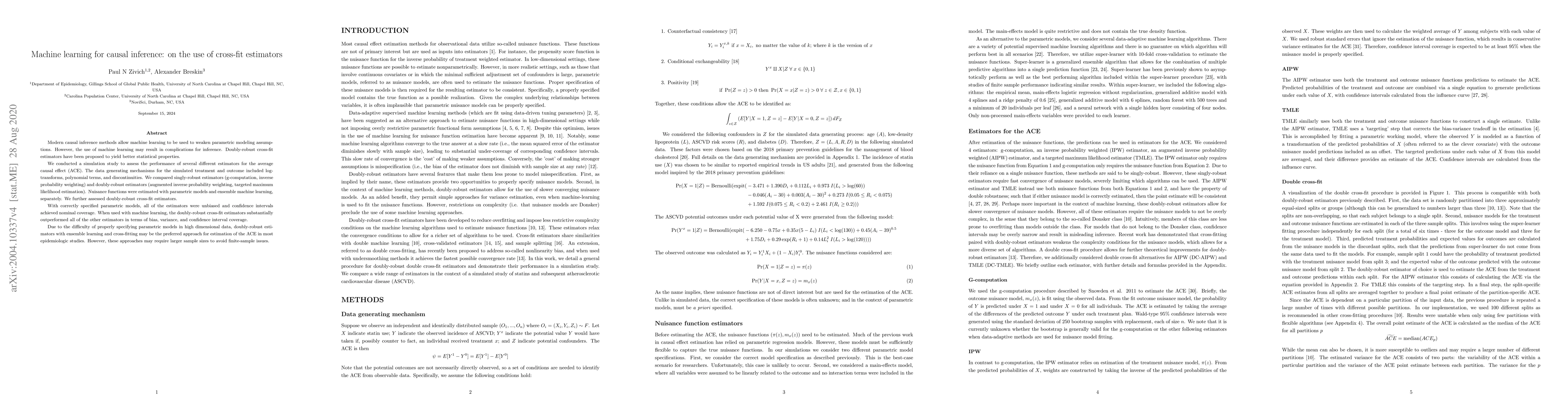 Thumbnail for Machine learning for causal inference: on the use of cross-fit
  estimators