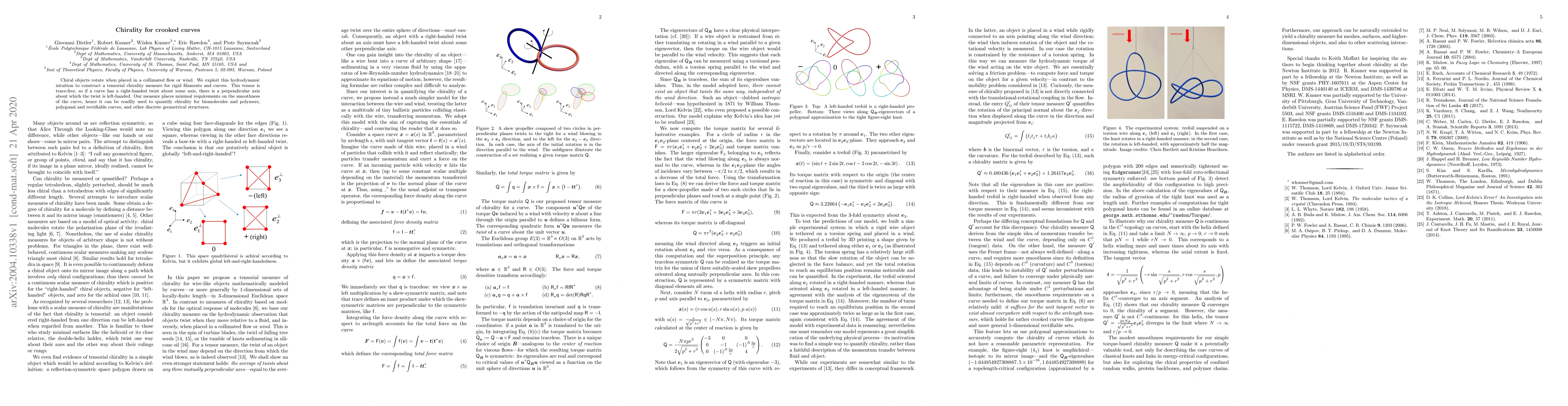 Thumbnail for Chirality for crooked curves