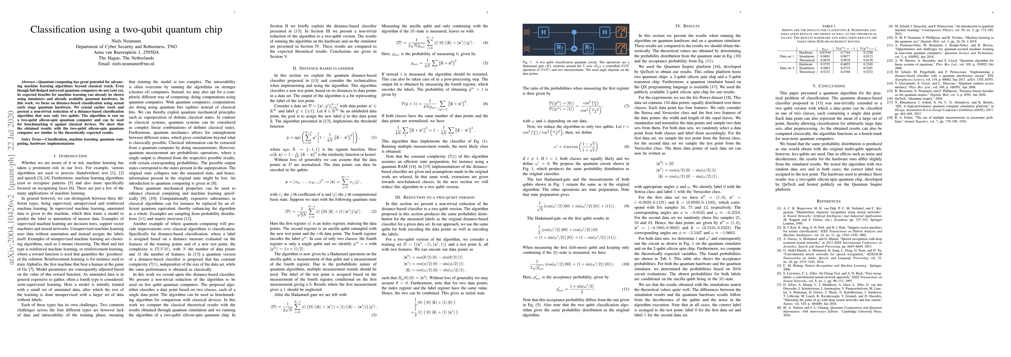 Thumbnail for Classification using a two-qubit quantum chip