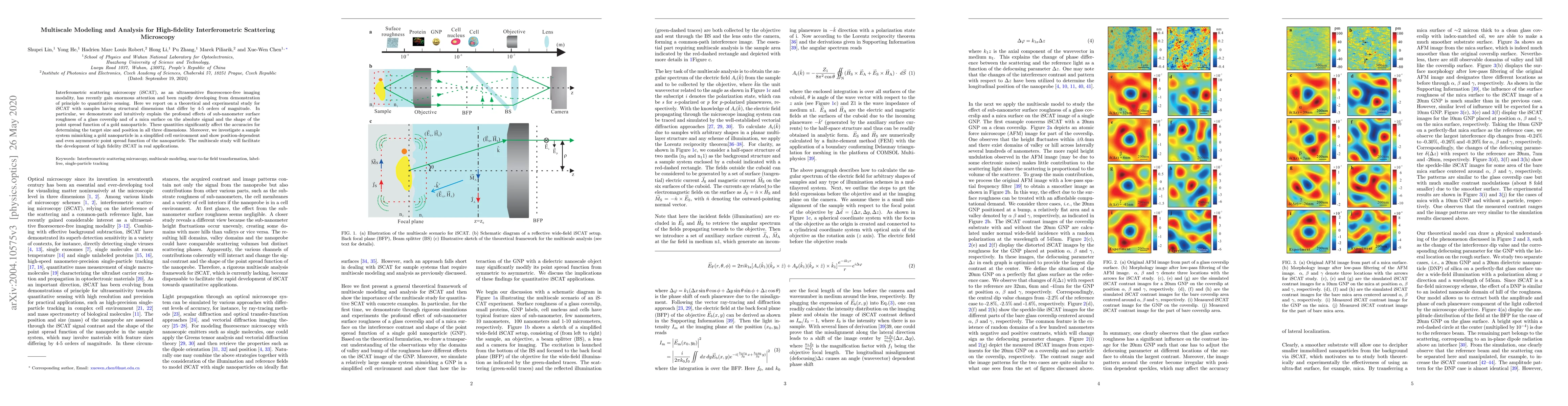 Thumbnail for Multiscale Modeling and Analysis for High-fidelity Interferometric
  Scattering Microscopy