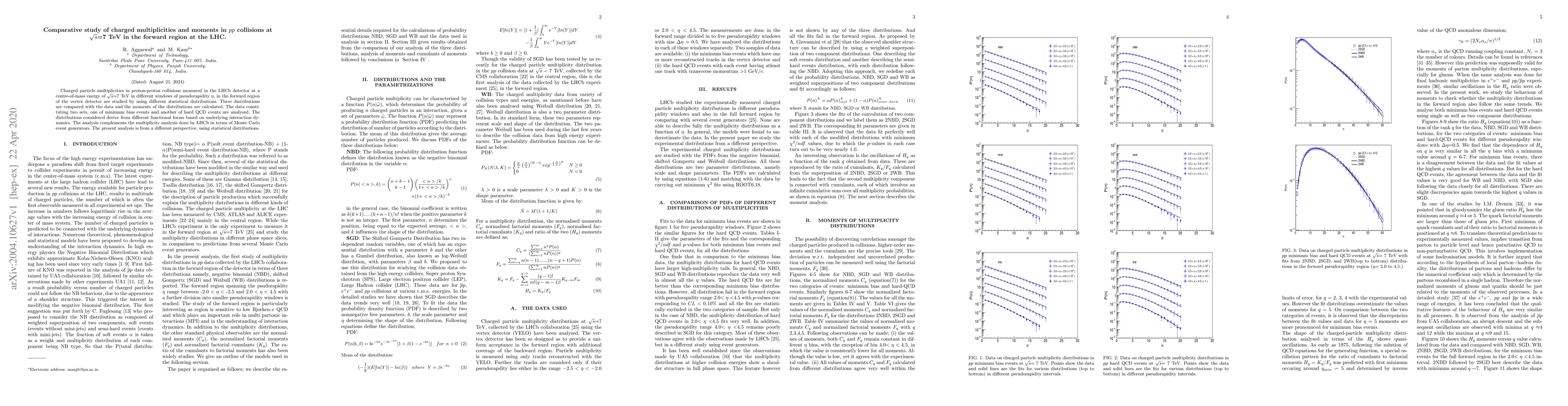 Thumbnail for Comparative study of charged multiplicities and moments in $pp$
  collisions at $\sqrt{s}$=7 TeV in the forward region at the LHC