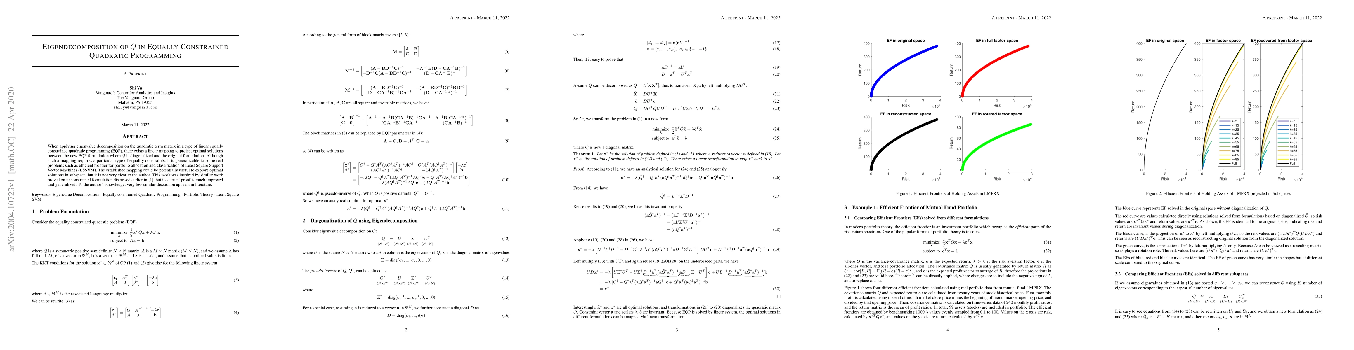 Thumbnail for Eigendecomposition of Q in Equally Constrained Quadratic Programming