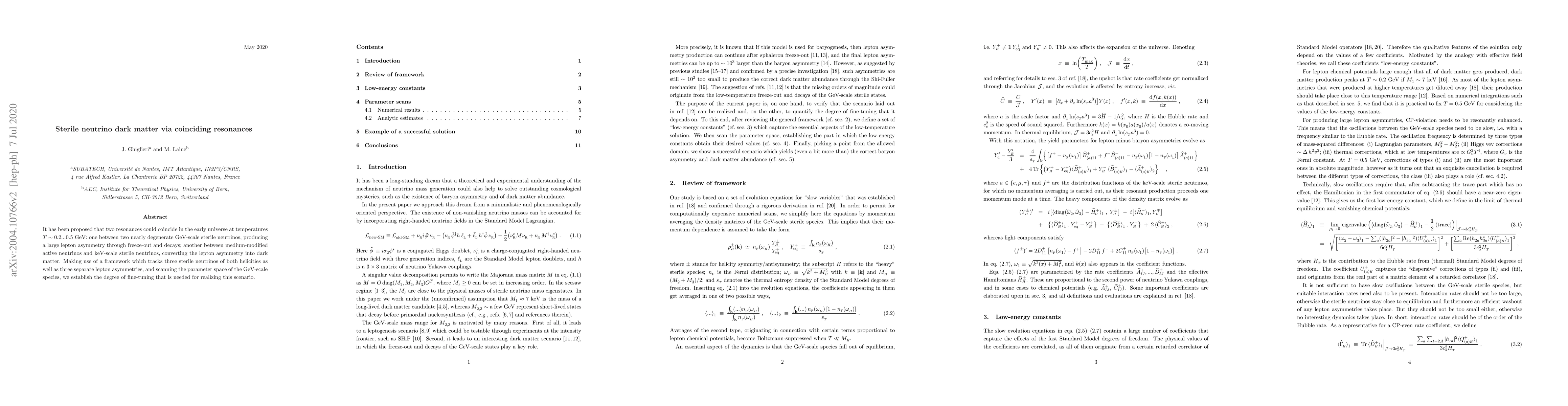 Thumbnail for Sterile neutrino dark matter via coinciding resonances