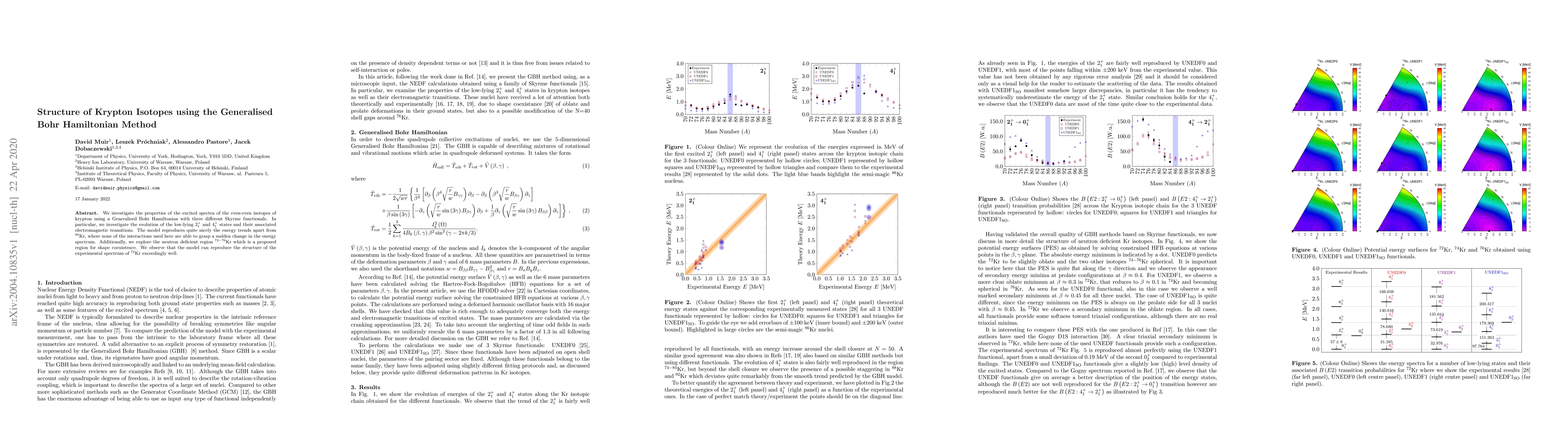 Thumbnail for Structure of Krypton Isotopes using the Generalised Bohr Hamiltonian
  Method