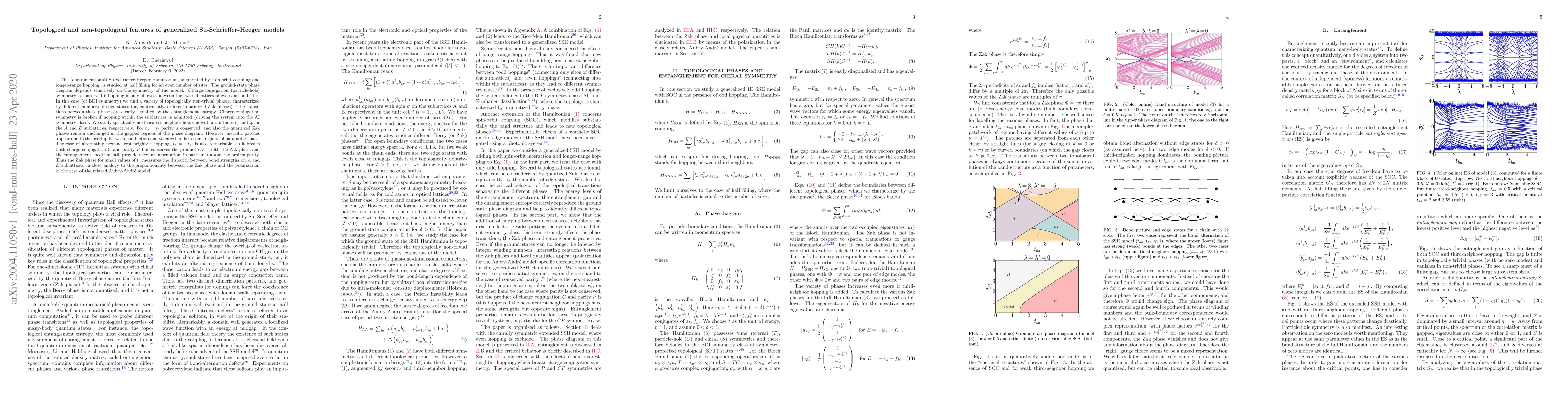 Thumbnail for Topological and non-topological features of generalized
  Su-Schrieffer-Heeger models